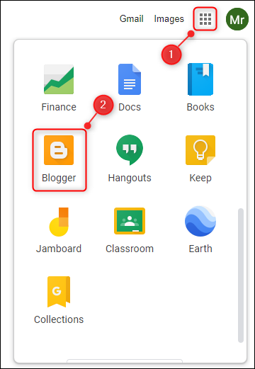 La opción Blogger.