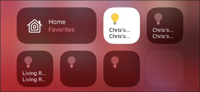 Controles del hogar inteligente HomeKit en el Centro de control del iPhone.