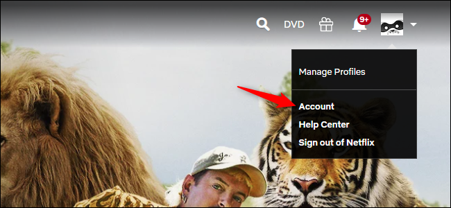 Abrir la configuración de la cuenta de Netflix