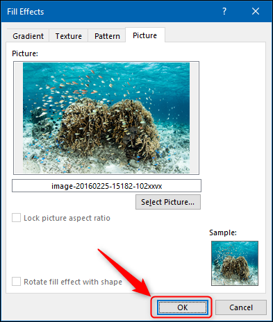 Seleccione una imagen y luego haga clic en "Aceptar".
