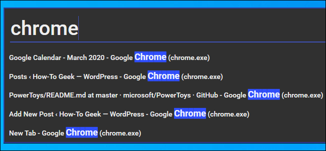 Buscando una ventana del navegador Chrome en Window Walker PowerToy