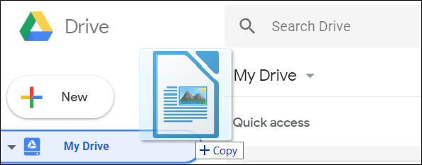 Arrastra y suelta un archivo desde tu computadora para subirlo a Google Drive