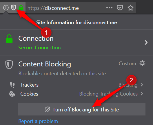 Agregar un sitio como una excepción al bloqueo de contenido