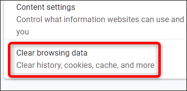 Haga clic en Borrar datos de navegación