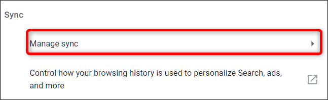 Haz clic en Administrar sincronización.