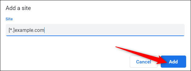 Ingrese el sitio web en el mensaje, luego haga clic en Agregar