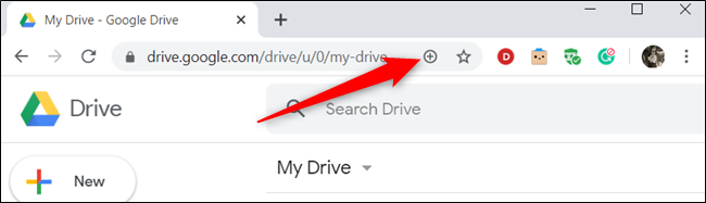 Haga clic en el signo más (+) en la barra de direcciones.