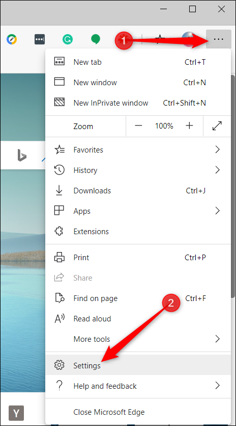 Haga clic en los tres puntos y luego en "Configuración".