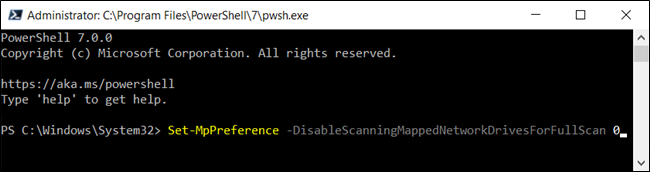 Escriba el comando en la ventana de PowerShell y presione Entrar.