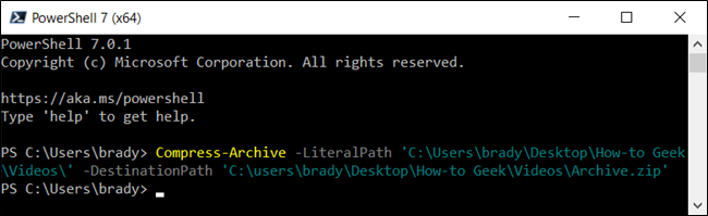 Comprima una carpeta completa y todo su contenido.