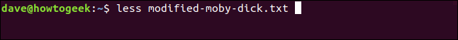 menos modificado-moby-dick.txt en una ventana de terminal
