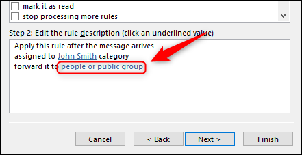 El enlace "personas o grupo público".
