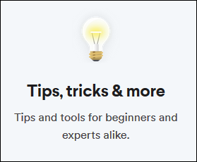 La página de título del tutorial "Consejos, trucos y más" de las páginas de ayuda de Slack.