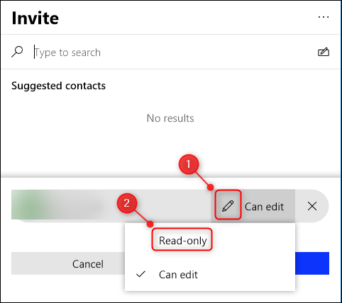 Haga clic en el icono de lápiz para cambiar los permisos a "Solo lectura". 