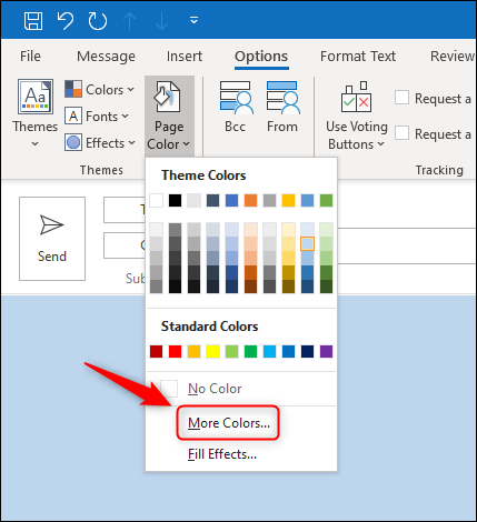 Haga clic en "Más colores".