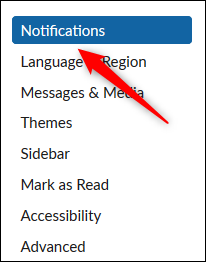 Haga clic en "Notificaciones".