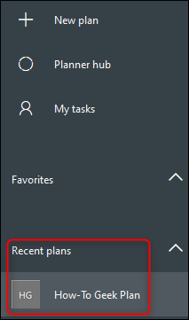 Planes recientes en la barra lateral.
