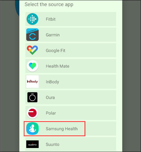 Toca "Samsung Health".