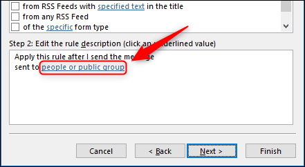 El enlace "personas o grupo público".