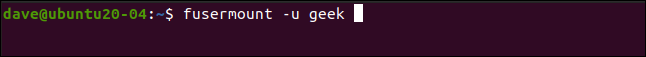 fusermount -u geek en una ventana de terminal.