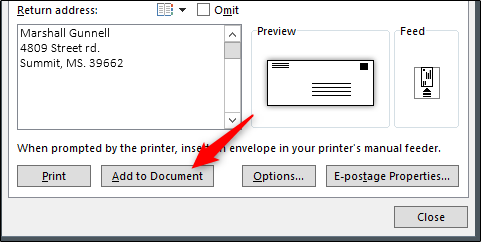 Agregar al documento