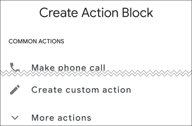 Bloques de acción de Android Crear pantalla de bloque de acción