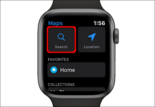 Uso de la función de búsqueda en la aplicación Mapas en Apple Watch