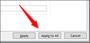 Haga clic en "Aplicar a todos" para agregar su contenido a todas las diapositivas de su presentación.
