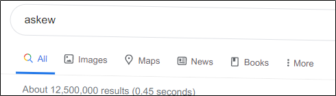"torcido" se inclinó ligeramente en la página de resultados de búsqueda de Google. 