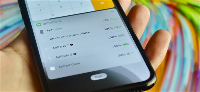Comprobación de la batería de AirPods desde el widget de iPhone y Apple Watch