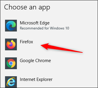 Seleccione "Firefox".
