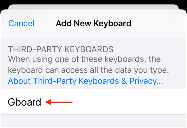 Elija el teclado que desea agregar