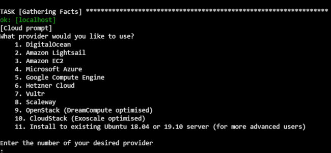 Archivos de configuración de Algo que se ejecutan en una ventana de terminal.