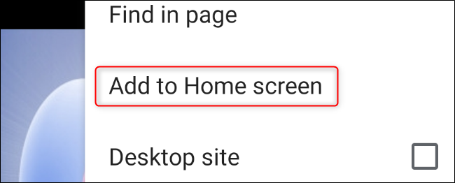 Botón Agregar a la pantalla de inicio de Chrome