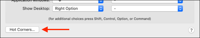 Haga clic en Hot Corners