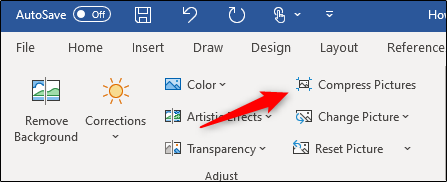 Haga clic en "Comprimir imágenes" en Word.
