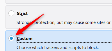 Haga clic en "Personalizado".