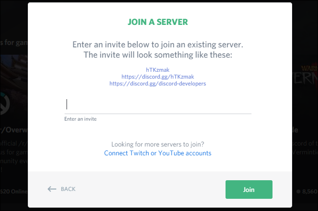 Discord unirse a un servidor