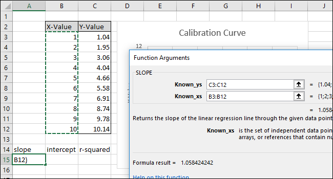 seleccione o escriba en las celdas de la columna X-Value