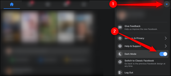 Facebook habilita el modo oscuro