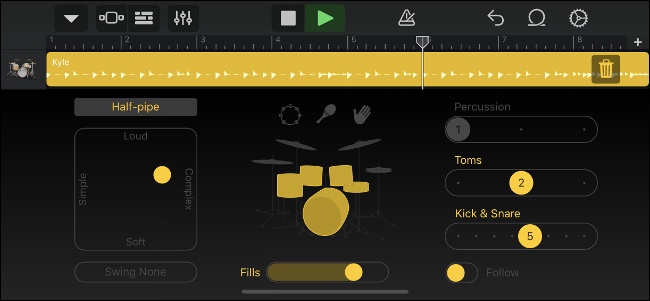 Baterista virtual de GarageBand