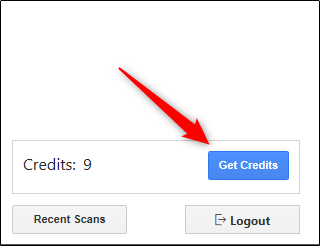 Haga clic en "Obtener créditos".