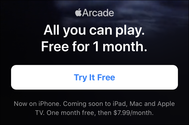 Período de prueba de Apple Arcade