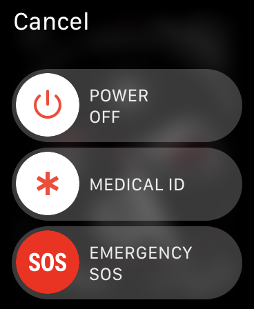 Control deslizante SOS de emergencia del Apple Watch