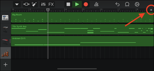 Controles de GarageBand para personalizar secciones de canciones