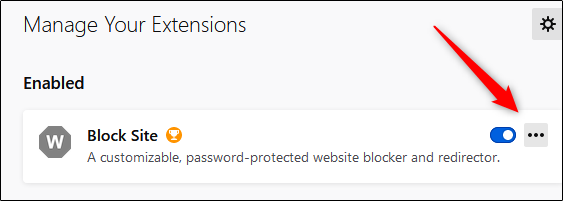 Haga clic en los tres puntos junto a "Bloquear sitio".