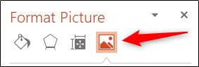 Haga clic en el icono de imagen en el panel "Formato de imagen".