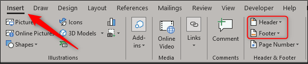 Insertar encabezado o pie de página