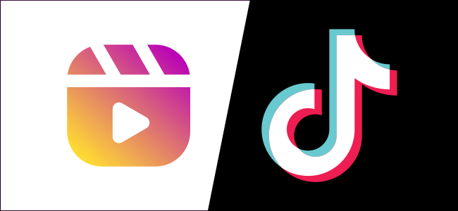 Los logotipos de Instagram Reels y TikTok.