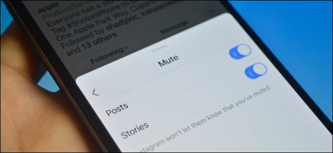 Usuario de Instagram silenciando publicaciones e historias de alguien